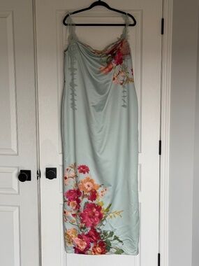 BHLDN Paisley 3D Embellished Side Slit Maxi Dress